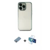 MARSİLYAN™- iPhone 13 Pro Max Kılıf Vadi Minimal - Siyah 3D Antistatik Cam Ekran Koruyucu + Shine Kamera Lens Koruma Cam - GI