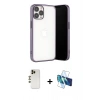 MARSİLYAN™- iPhone 13 Pro Max Kılıf Vadi Minimal - Siyah 3D Antistatik Cam Ekran Koruyucu + Shine Kamera Lens - GD