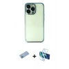 MARSİLYAN™- iPhone 13 Pro Max Kılıf Vadi Minimal - Siyah 3D Antistatik Cam Ekran Koruyucu + Shine Kamera Lens Koruma Cam - MI
