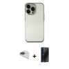 MARSİLYAN™- iPhone 13 Pro Max Kılıf Vadi Minimal - Siyah 3D Antistatik Hayalet Cam Ekran Koruyucu + Pers Alüminyum Kamera Lens - GI