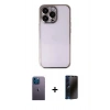MARSİLYAN™- iPhone 13 Pro Max Kılıf Vadi Minimal - Siyah 3D Antistatik Hayalet Cam Ekran Koruyucu + Neon Fosforlu Kamera Lens - MI