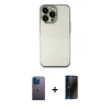 MARSİLYAN™- iPhone 13 Pro Max Kılıf Vadi Minimal - Siyah 3D Antistatik Hayalet Cam Ekran Koruyucu + Neon Fosforlu Kamera Lens - MI