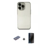 MARSİLYAN™- iPhone 13 Pro Max Kılıf Vadi Minimal - Siyah 3D Antistatik Hayalet Cam Ekran Koruyucu + Renkli Kamera Lens Koruma Cam - PE