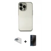 MARSİLYAN™- iPhone 13 Pro Max Kılıf Vadi Minimal - Siyah 3D Antistatik Hayalet Cam Ekran Koruyucu + Pers Alüminyum Kamera Lens - SABE