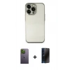 MARSİLYAN™- iPhone 13 Pro Max Kılıf Vadi Minimal - Siyah 3D Antistatik Hayalet Cam Ekran Koruyucu + Neon Fosforlu Kamera Lens - YL
