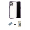 MARSİLYAN™- iPhone 13 Pro Max Kılıf Vadi Minimal - Siyah 6D Mat Seramik Hayalet Nano Ekran Koruyucu + Gökkuşağı Shine Kamera Lens Koruma Cam