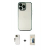 MARSİLYAN™- iPhone 13 Pro Max Kılıf Vadi Minimal - Siyah 6D Mat Seramik Hayalet Nano Ekran Koruyucu + Shine Kamera Lens - GD