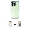MARSİLYAN™- iPhone 13 Pro Max Kılıf Vadi Minimal - Siyah 6D Mat Seramik Hayalet Nano Ekran Koruyucu + Shine Kamera Lens - GD