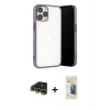 MARSİLYAN™- iPhone 13 Pro Max Kılıf Vadi Minimal - Siyah 6D Mat Seramik Hayalet Nano Ekran Koruyucu + Raze Metal Kamera Lens - GD