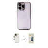 MARSİLYAN™- iPhone 13 Pro Max Kılıf Vadi Minimal - Siyah 6D Mat Seramik Hayalet Nano Ekran Koruyucu + Shine Kamera Lens - GD