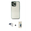 MARSİLYAN™- iPhone 13 Pro Max Kılıf Vadi Minimal - Siyah 6D Mat Seramik Hayalet Nano Ekran Koruyucu + Lacivert Pers Alüminyum Kamera Lens
