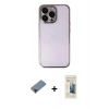 MARSİLYAN™- iPhone 13 Pro Max Kılıf Vadi Minimal - Siyah 6D Mat Seramik Hayalet Nano Ekran Koruyucu + Metal Kamera Lens Koruma Cam - KI