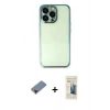 MARSİLYAN™- iPhone 13 Pro Max Kılıf Vadi Minimal - Siyah 6D Mat Seramik Hayalet Nano Ekran Koruyucu + Metal Kamera Lens Koruma Cam - KI