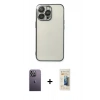 MARSİLYAN™- iPhone 13 Pro Max Kılıf Vadi Minimal - Siyah 6D Mat Seramik Hayalet Nano Ekran Koruyucu + Neon Fosforlu Kamera Lens - BZ