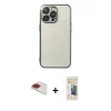 MARSİLYAN™- iPhone 13 Pro Max Kılıf Vadi Minimal - Siyah 6D Mat Seramik Hayalet Nano Ekran Koruyucu + Pers Alüminyum Kamera Lens - KI