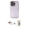 MARSİLYAN™- iPhone 13 Pro Max Kılıf Vadi Minimal - Siyah 6D Mat Seramik Hayalet Nano Ekran Koruyucu + Pers Alüminyum Kamera Lens - KI