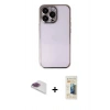 MARSİLYAN™- iPhone 13 Pro Max Kılıf Vadi Minimal - Siyah 6D Mat Seramik Hayalet Nano Ekran Koruyucu + Pers Alüminyum Kamera Lens - GI