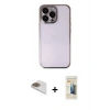 MARSİLYAN™- iPhone 13 Pro Max Kılıf Vadi Minimal - Siyah 6D Mat Seramik Hayalet Nano Ekran Koruyucu + Pers Alüminyum Kamera Lens - GD
