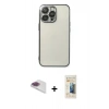 MARSİLYAN™- iPhone 13 Pro Max Kılıf Vadi Minimal - Siyah 6D Mat Seramik Hayalet Nano Ekran Koruyucu + Pers Alüminyum Kamera Lens - GI