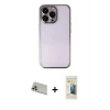 MARSİLYAN™- iPhone 13 Pro Max Kılıf Vadi Minimal - Siyah 6D Mat Seramik Hayalet Nano Ekran Koruyucu + Rainbow Kamera Lens Koruma Cam - REGD