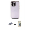 MARSİLYAN™- iPhone 13 Pro Max Kılıf Vadi Minimal - Siyah 6D Mat Seramik Hayalet Nano Ekran Koruyucu + Renkli Kamera Lens Koruma Cam - SI