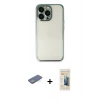 MARSİLYAN™- iPhone 13 Pro Max Kılıf Vadi Minimal - Siyah 6D Mat Seramik Hayalet Nano Ekran Koruyucu + Yeşil Renkli Kamera Lens Koruma Cam