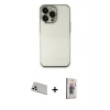 MARSİLYAN™- iPhone 13 Pro Max Kılıf Vadi Minimal - Siyah Bilvis 3D Cam Ekran Koruyucu + Rainbow Kamera Lens Koruma Cam - BZ