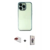MARSİLYAN™- iPhone 13 Pro Max Kılıf Vadi Minimal - Siyah Bilvis 3D Cam Ekran Koruyucu + Pers Alüminyum Kamera Lens - KI