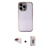MARSİLYAN™- iPhone 13 Pro Max Kılıf Vadi Minimal - Siyah Bilvis 3D Cam Ekran Koruyucu + Pers Alüminyum Kamera Lens - KI