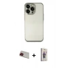 MARSİLYAN™- iPhone 13 Pro Max Kılıf Vadi Minimal - Siyah Bilvis 3D Cam Ekran Koruyucu + Rainbow Kamera Lens Koruma Cam - KI