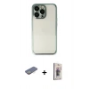 MARSİLYAN™- iPhone 13 Pro Max Kılıf Vadi Minimal - Siyah Bilvis 3D Cam Ekran Koruyucu + Renkli Kamera Lens Koruma Cam - SI