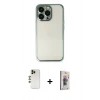 MARSİLYAN™- iPhone 13 Pro Max Kılıf Vadi Minimal - Siyah Bilvis 3D Cam Ekran Koruyucu + Shine Kamera Lens - GD