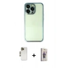 MARSİLYAN™- iPhone 13 Pro Max Kılıf Vadi Minimal - Siyah Bilvis 3D Cam Ekran Koruyucu + Shine Kamera Lens - GD