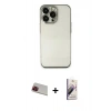 MARSİLYAN™- iPhone 13 Pro Max Kılıf Vadi Minimal - Siyah Bilvis 3D Mat Cam Ekran Koruyucu + Kırmızı Rainbow Kamera Lens Koruma Cam