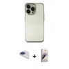 MARSİLYAN™- iPhone 13 Pro Max Kılıf Vadi Minimal - Siyah Bilvis 3D Mat Cam Ekran Koruyucu + Lacivert Pers Alüminyum Kamera Lens