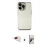 MARSİLYAN™- iPhone 13 Pro Max Kılıf Vadi Minimal - Siyah Bilvis 3D Mat Cam Ekran Koruyucu + Pers Alüminyum Kamera Lens - KI