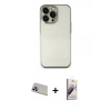 MARSİLYAN™- iPhone 13 Pro Max Kılıf Vadi Minimal - Siyah Bilvis 3D Mat Cam Ekran Koruyucu + Rainbow Kamera Lens Koruma Cam - MR