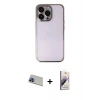 MARSİLYAN™- iPhone 13 Pro Max Kılıf Vadi Minimal - Siyah Bilvis 3D Mat Cam Ekran Koruyucu + Rainbow Kamera Lens Koruma Cam - MI