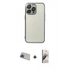 MARSİLYAN™- iPhone 13 Pro Max Kılıf Vadi Minimal - Siyah Bilvis 3D Mat Cam Ekran Koruyucu + Rainbow Kamera Lens Koruma Cam - MI