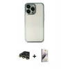 MARSİLYAN™- iPhone 13 Pro Max Kılıf Vadi Minimal - Siyah Bilvis 3D Mat Cam Ekran Koruyucu + Raze Metal Kamera Lens - GD