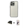 MARSİLYAN™- iPhone 13 Pro Max Kılıf Vadi Minimal - Siyah Bilvis 3D Mat Cam Ekran Koruyucu + Raze Metal Kamera Lens - GD