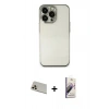 MARSİLYAN™- iPhone 13 Pro Max Kılıf Vadi Minimal - Siyah Bilvis 3D Mat Cam Ekran Koruyucu + Rose Gold Rainbow Kamera Lens Koruma Cam