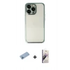 MARSİLYAN™- iPhone 13 Pro Max Kılıf Vadi Minimal - Siyah Bilvis 3D Mat Cam Ekran Koruyucu + Shine Kamera Lens Koruma Cam - MI