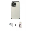 MARSİLYAN™- iPhone 13 Pro Max Kılıf Vadi Minimal - Siyah Bilvis 3D Mat Cam Ekran Koruyucu + Pers Alüminyum Kamera Lens - SABE
