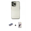 MARSİLYAN™- iPhone 13 Pro Max Kılıf Vadi Minimal - Siyah Bilvis 3D Mat Cam Ekran Koruyucu + Turuncu Renkli Kamera Lens Koruma Cam