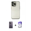 MARSİLYAN™- iPhone 13 Pro Max Kılıf Vadi Minimal - Siyah Bilvis 5in1 3D Magic Cam Ekran Koruyucu + Neon Fosforlu Kamera Lens - BZ