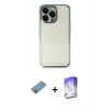 MARSİLYAN™- iPhone 13 Pro Max Kılıf Vadi Minimal - Siyah Bilvis 5in1 3D Magic Cam Ekran Koruyucu + Gökkuşağı Shine Kamera Lens Koruma Cam