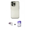 MARSİLYAN™- iPhone 13 Pro Max Kılıf Vadi Minimal - Siyah Bilvis 5in1 3D Magic Cam Ekran Koruyucu + Gökkuşağı Pers Alüminyum Kamera Lens