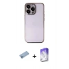 MARSİLYAN™- iPhone 13 Pro Max Kılıf Vadi Minimal - Siyah Bilvis 5in1 3D Magic Cam Ekran Koruyucu + Shine Kamera Lens Koruma Cam - MI