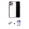MARSİLYAN™- iPhone 13 Pro Max Kılıf Vadi Minimal - Siyah Bilvis 5in1 3D Magic Cam Ekran Koruyucu + Shine Kamera Lens Koruma Cam - MI